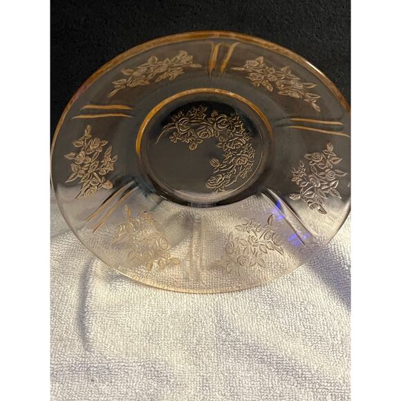 Vintage Federal Glass Serving Berry Bowl Sharon Cabbage Rose Pink Depression 6” - Picture 3 of 3